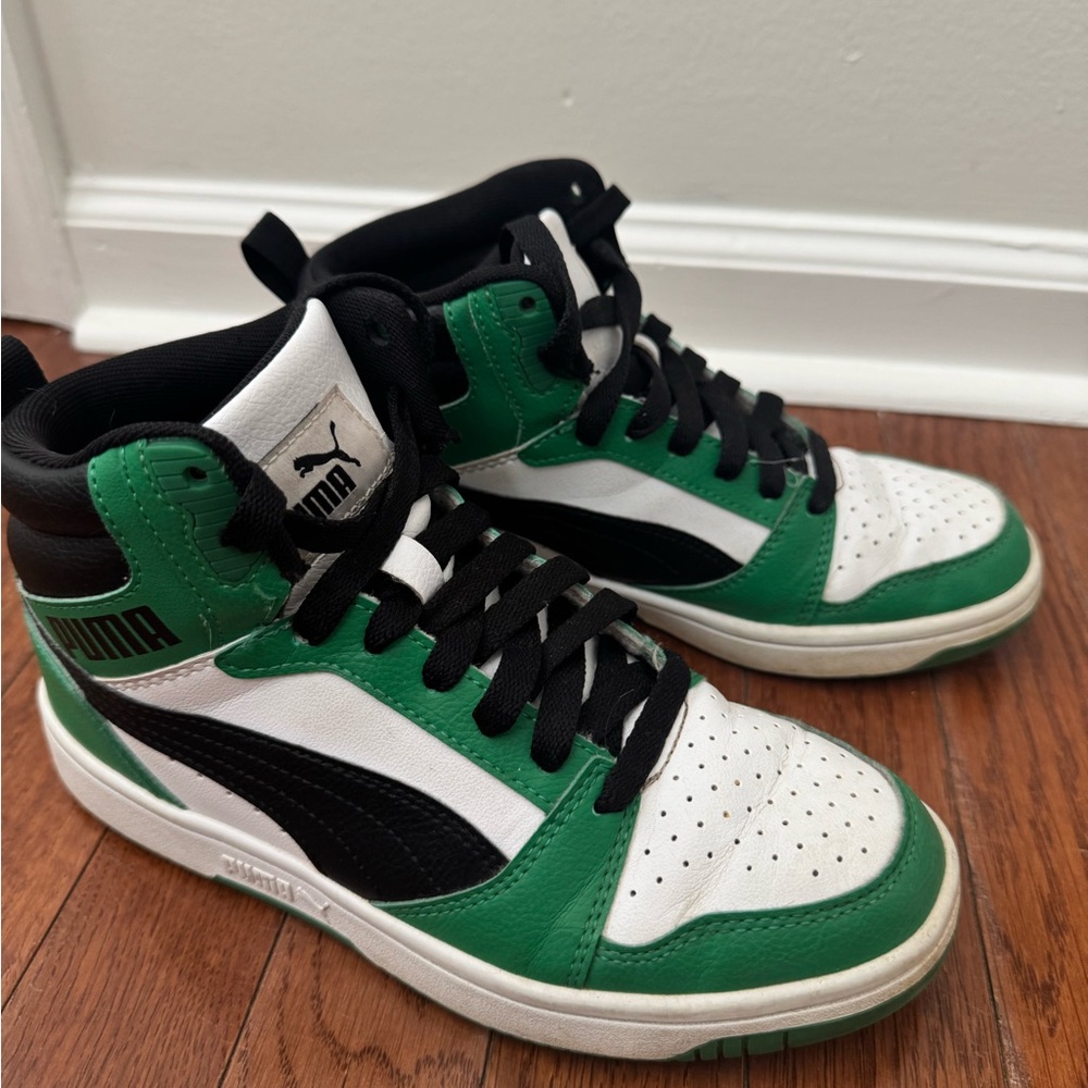Puma Rebound - Black, Green, and White (Big Kid) - Picture 5 of 9
